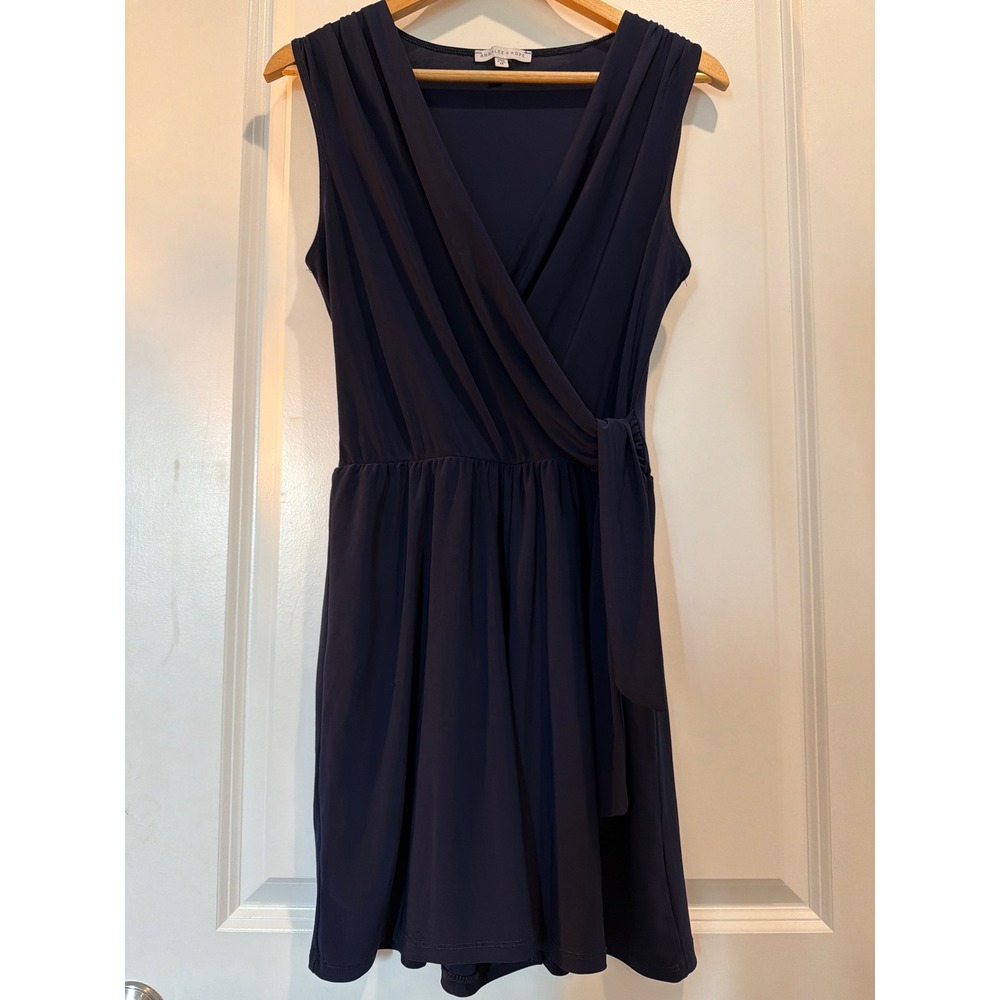 Annalee + Hope Navy Blue Sleeveless Surplice Wrap Romper Medium Made in USA